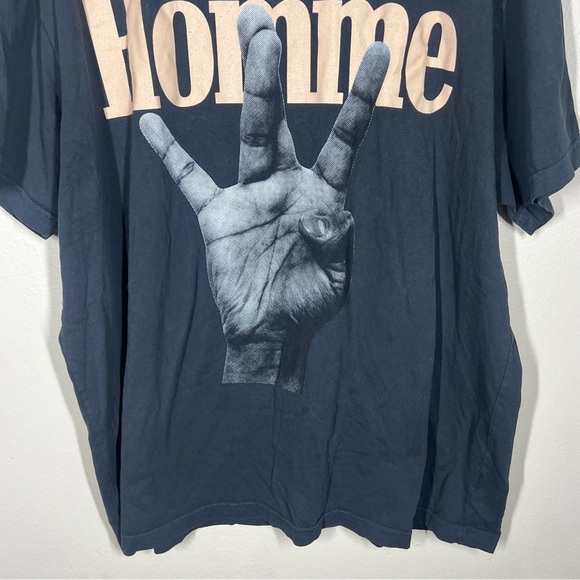 Homme + Femme Mens Short Sleeve Twisted Fingers Graphic Tee Shirt Size 3XL - Picture 3 of 11